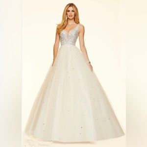 Morilee Champagne Tulle Ball Gown